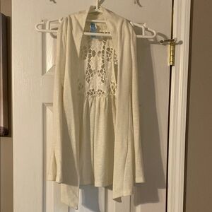 Cream tank top/ vest Lace Top